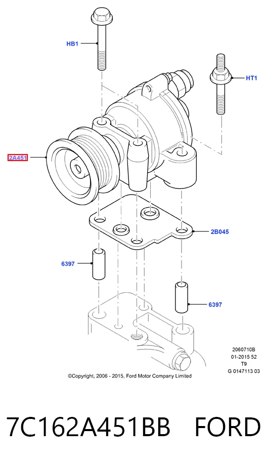 7C162A451BB Ford Механический вакуумный насос