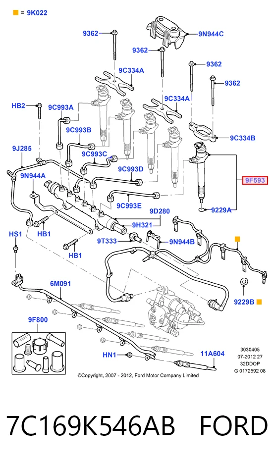 7C169K546AB Ford Топливные форсунки