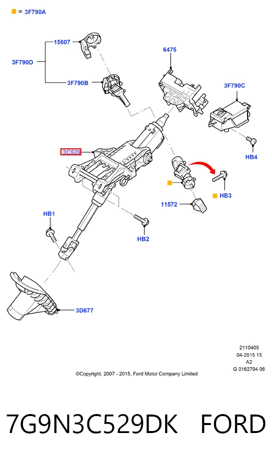 Колонка рулевого управления на Ford Mondeo IV CA2