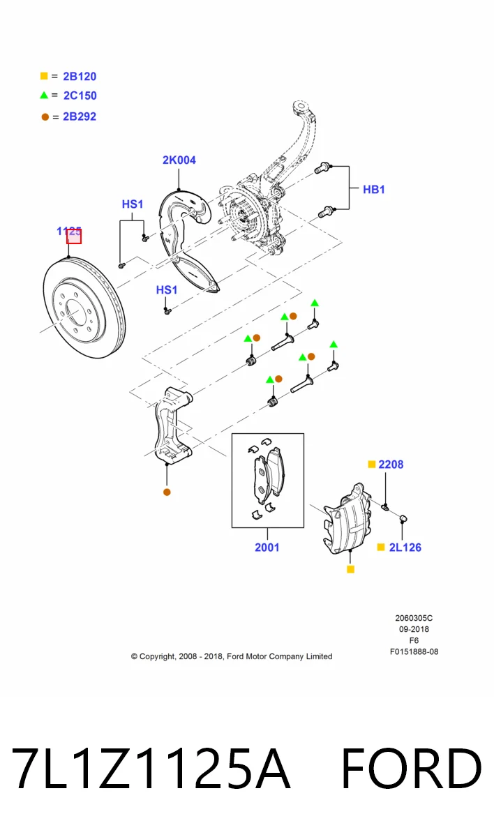 7L1Z1125A Ford Диск тормозной передний