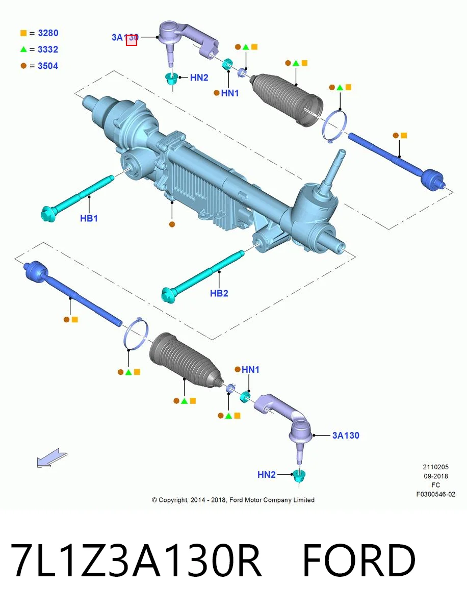 7L1Z3A130R Ford Наружный наконечник рулевой тяги