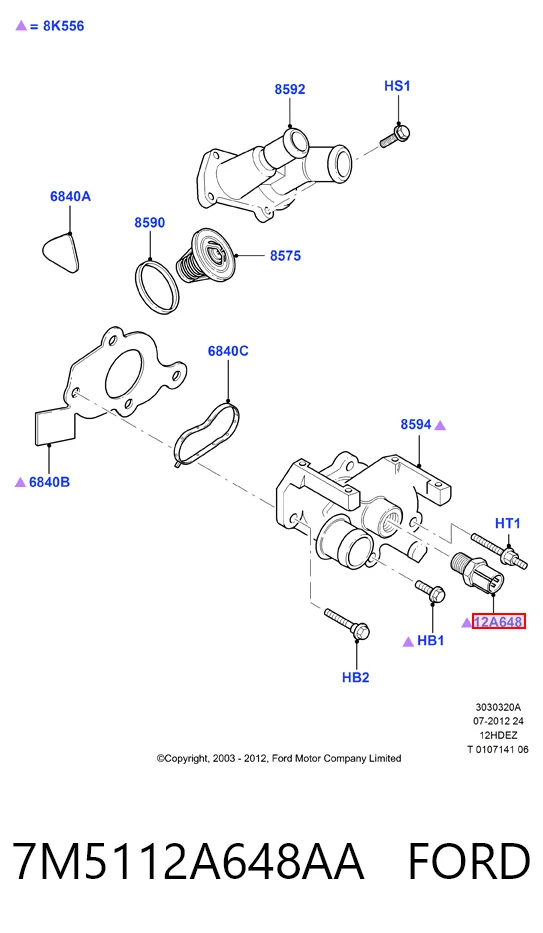 7M5112A648AA Ford Термовыключатель