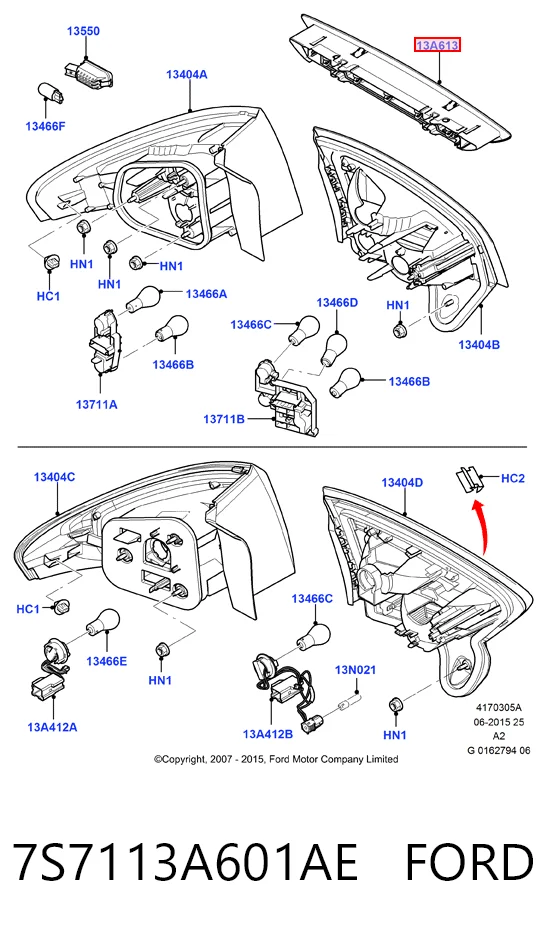 7S7113A601AE Ford Фонарь сигнальный