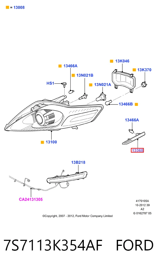  Поворотник правый Ford Mondeo 4