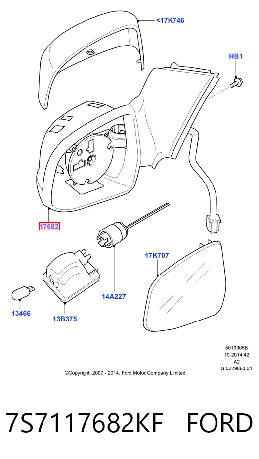  Правое зеркало Ford Mondeo 4