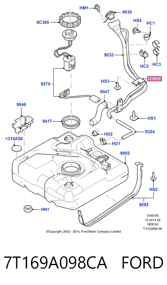 7T169A098CA Ford