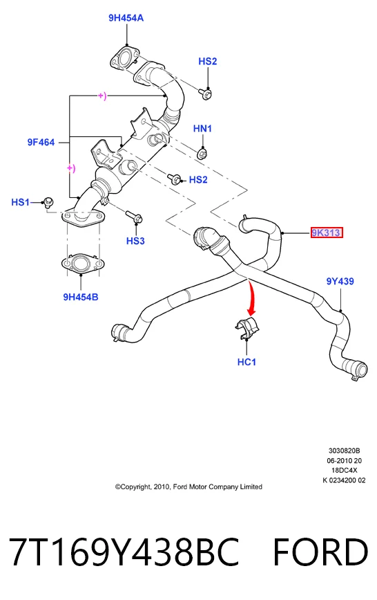 Купить 30336 CM ONKA Шланг (патрубок) радиатор EGR, подача
