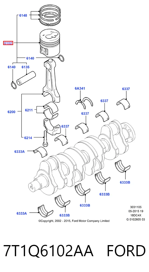 Купить 013PI00151000 Mahle Original Поршень на 1 цилиндр