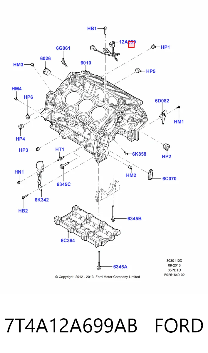 Датчик детонации Ford Edge II внедорожник (CD539) (2014 - 2024) цена, от 10.14 USD