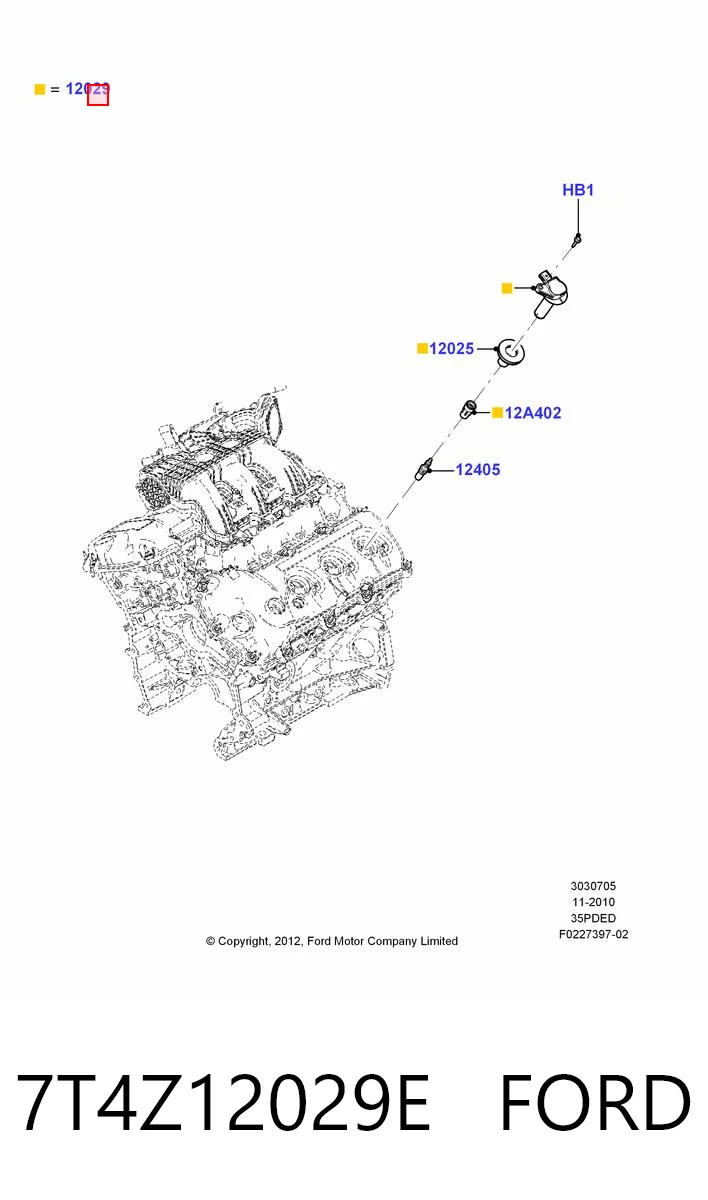 7T4Z12029E Ford Катушка зажигания
