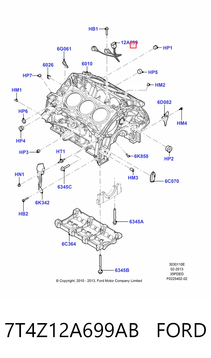 Датчик детонации Ford Edge II внедорожник (CD539) (2014 - 2024) цена, от 10.14 USD