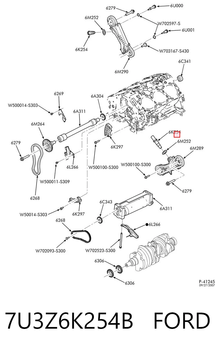 7U3Z6K254B Ford Гидронатяжитель цепи