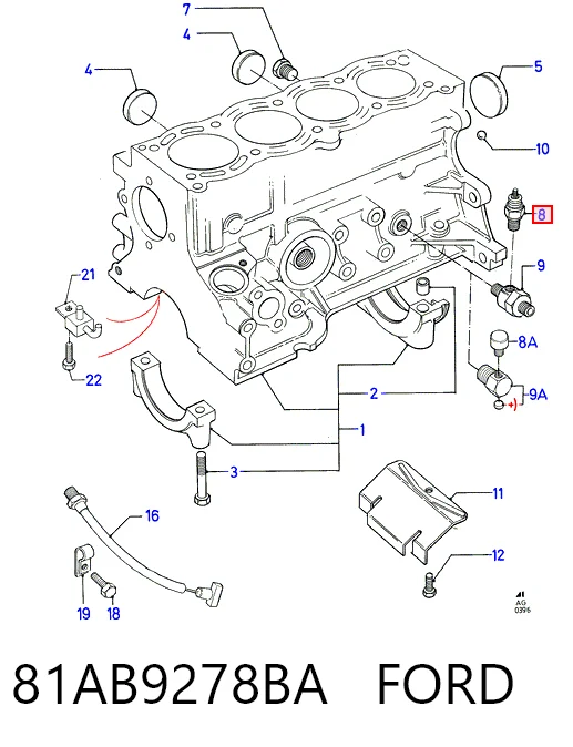 81AB9278BA Ford Датчик указателя давления масла