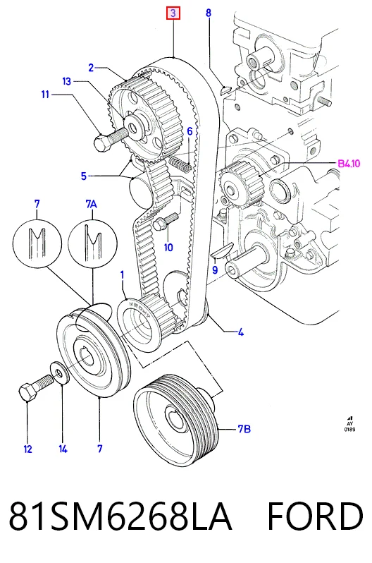  Ремень ГРМ Ford Escort 3