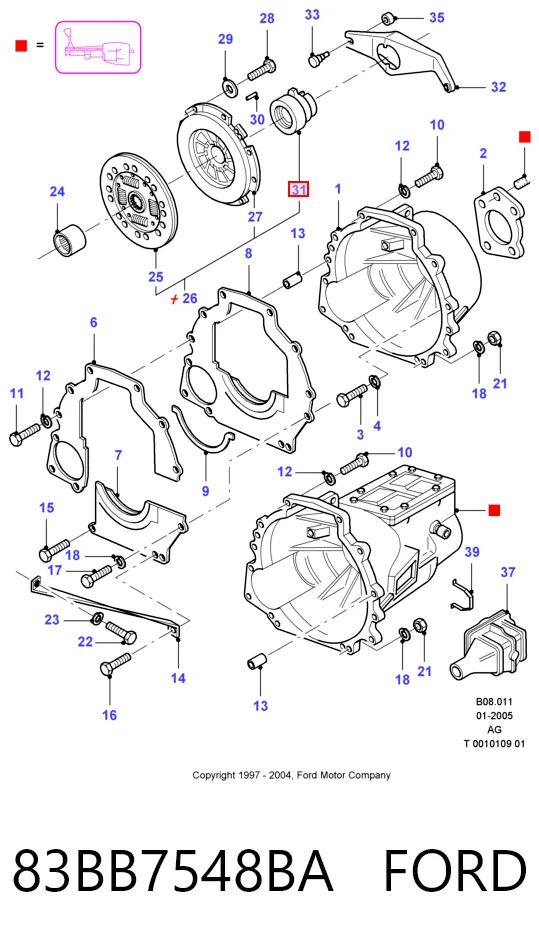 Подшипник скольжения сцепления Ford Sierra II седан (GBG, GB4) (1987 - 1993) цена, от 11.33 USD