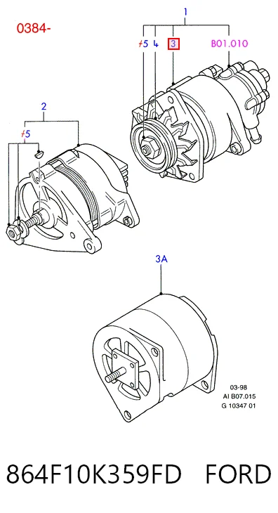 864F10K359FD Ford Генератор автомобильный