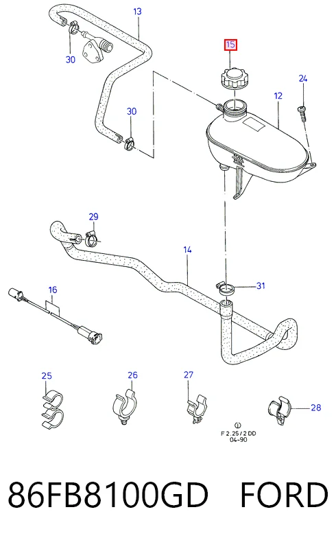 86FB8100GD Ford Крышка бачка