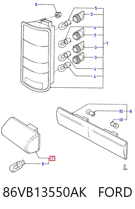 86VB13550AK Ford Фонарь освещения номера