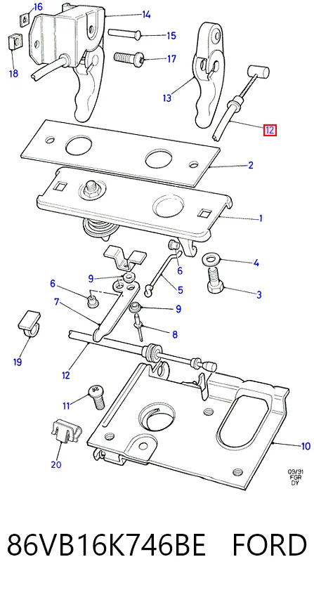 Трос открывания капота Formpart/Otoform 1532028S цена, от 5.91 USD