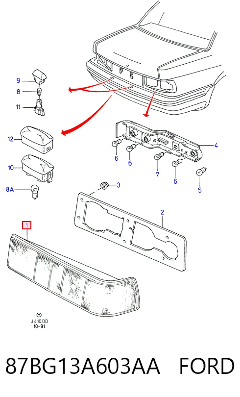 Задний левый стоп на Ford Sierra II GBG, GB4