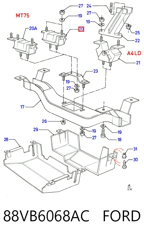 Купить MKS401 Meksan Передняя опора двигателя