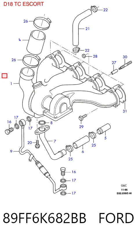 Турбонагнетатель Ford Sierra II седан (GBG, GB4) (1987 - 1993) цена, от 82.49 USD