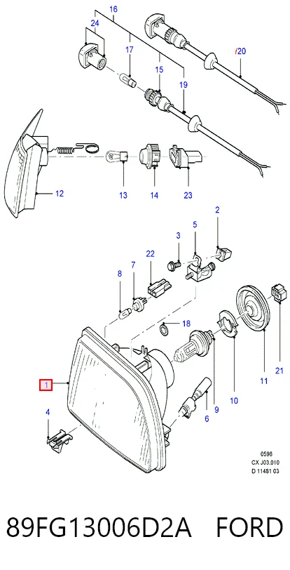 Фара левая Ford Fiesta Mk3 хэтчбек (GFJ) (1989 - 1995) цена, от 25.87 USD