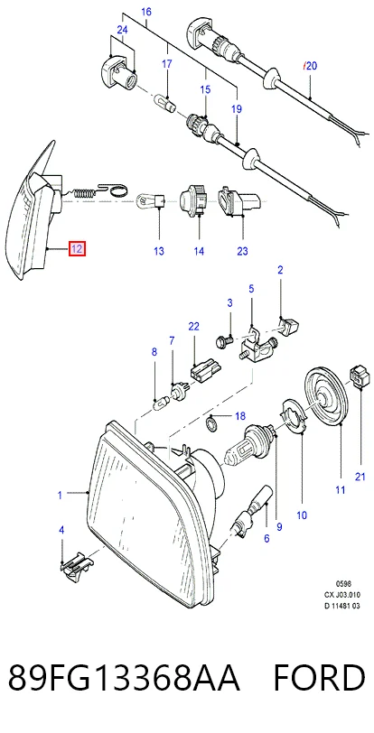  Поворотник правый Ford Fiesta 