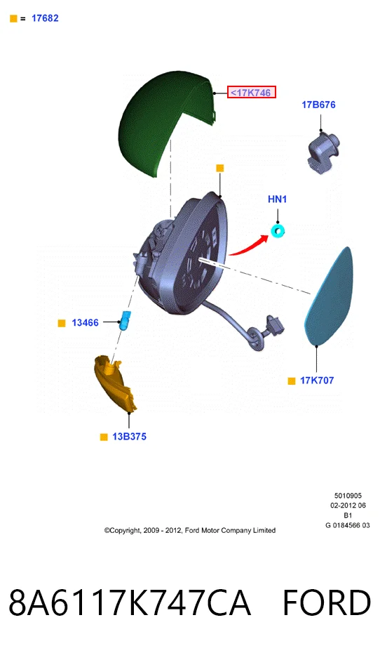 Купить HMP8A6117K747CA Hmpx Накладка водительского зеркала