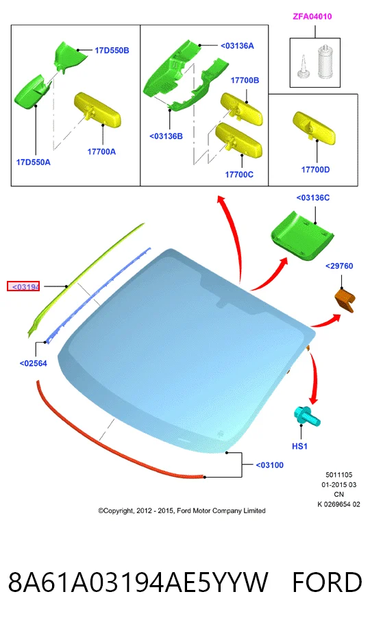 Купить GS2810P142X Icor Правый молдинг ветрового стекла