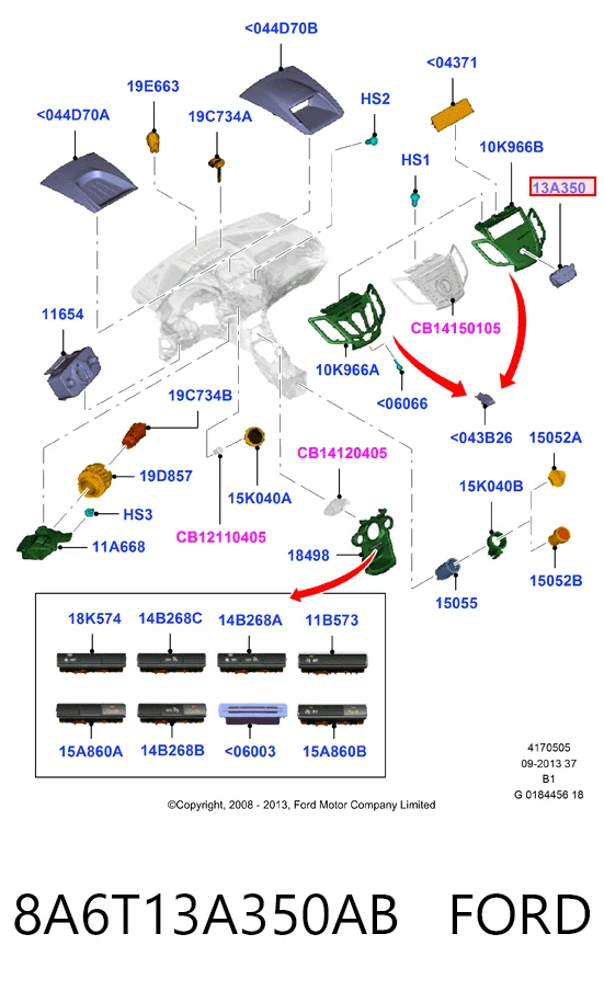  Кнопка аварийки Ford Fiesta 