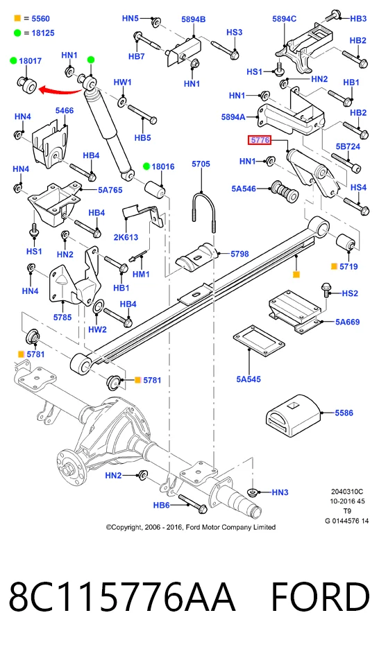 Серьга задней рессоры Ford KK315776AB