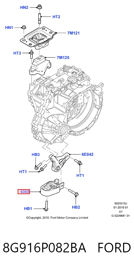 8G916P082BA Ford Задняя подушка двигателя