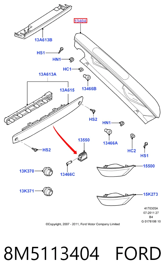 8M5113404 Ford Фонари задние