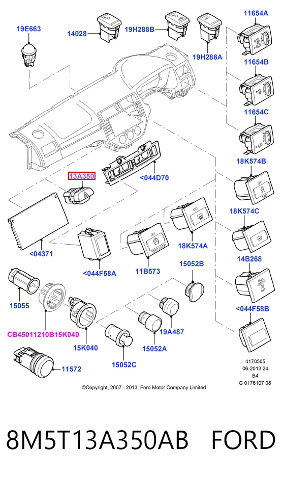 Кнопка аварийного сигнала Ford Focus II хэтчбек (DA, HCP, DP) (2004 - 2011) цена, от 6.62 USD