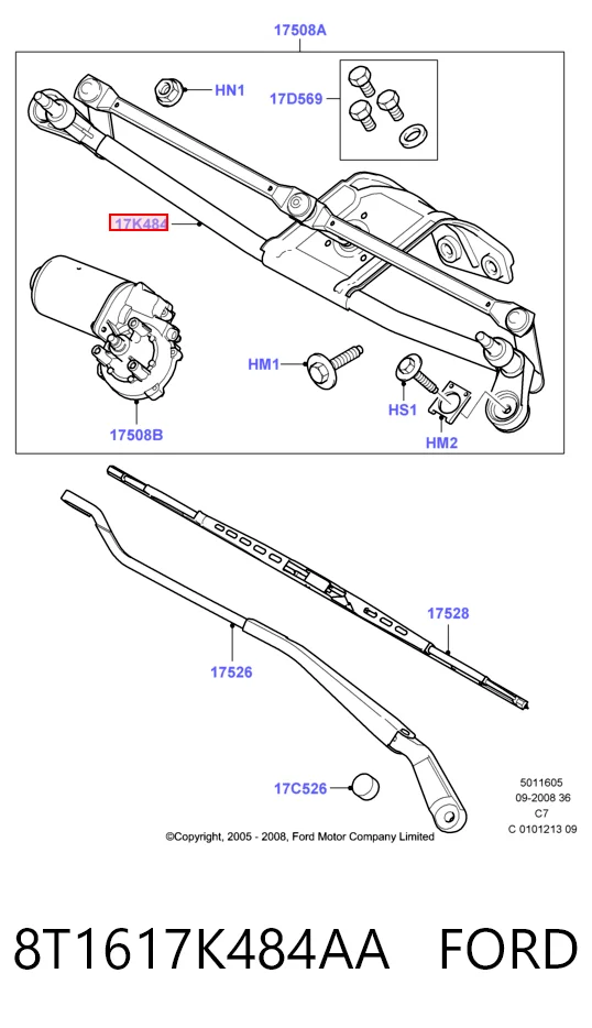  Трапеция дворников Ford Connect 