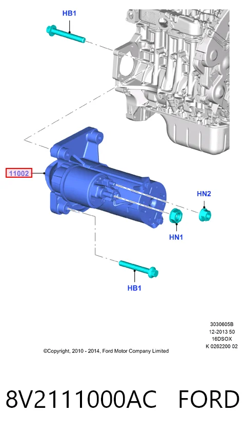 8V2111000AC Ford Стартер автомобиля