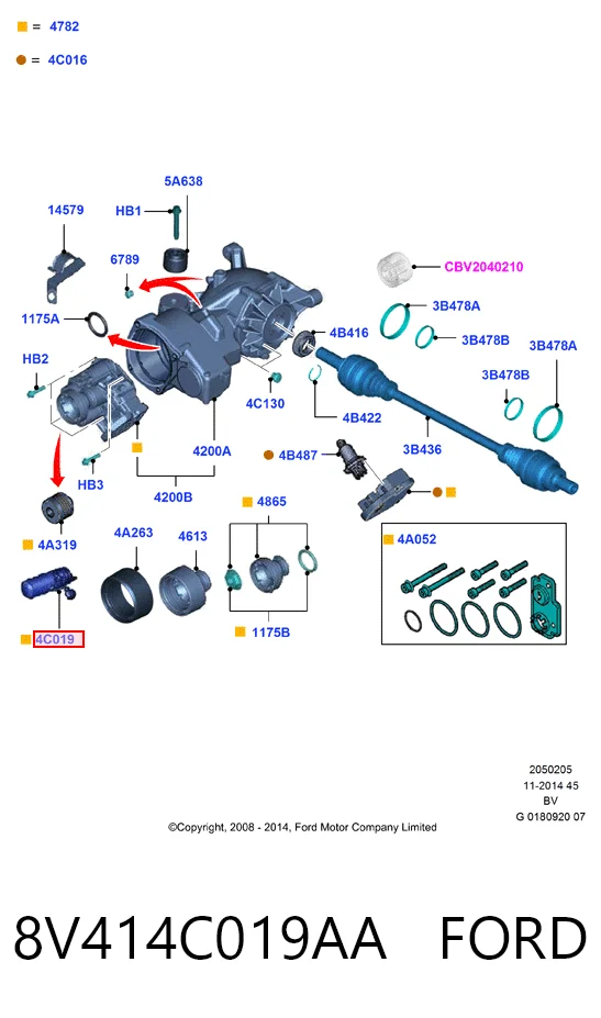 8V414C019AA Ford Насос муфты Haldex
