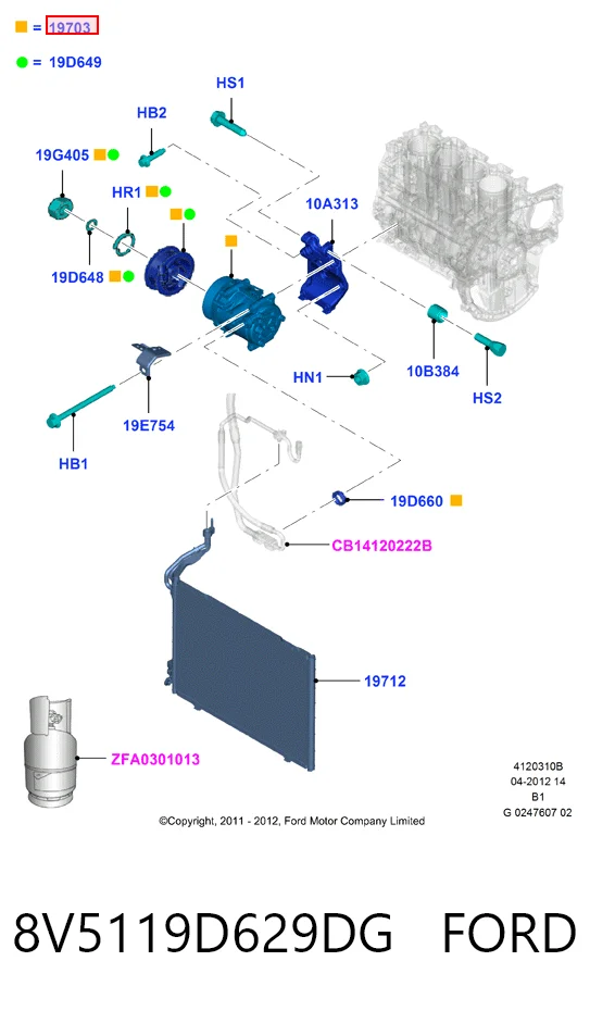 8V5119D629DG Ford Компрессор хладагента