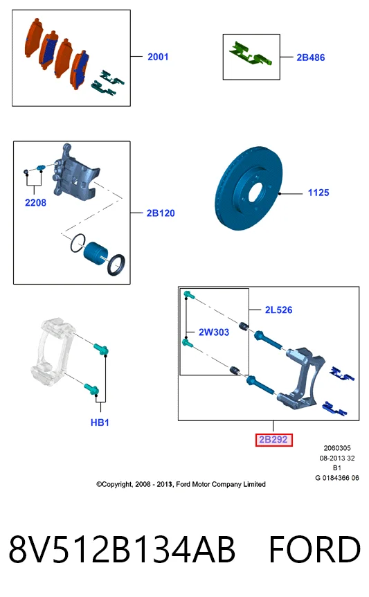 Скоба суппорта переднего на Ford Fiesta Mk6 CB1