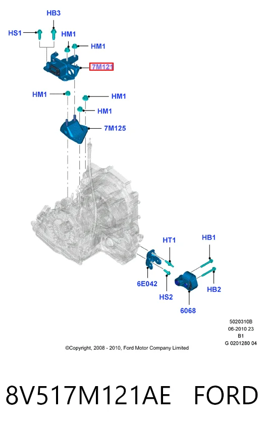 8V517M121AE Ford Подушка (опора) двигателя, левая