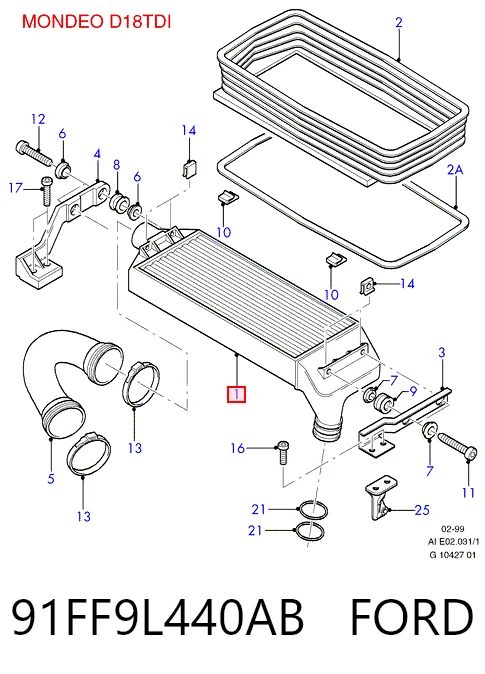 Система охлаждения наддувочного воздуха Ford Escort VII хэтчбек (GAL, AAL, ABL) (1995 - 1998) цена, от 58.84 USD