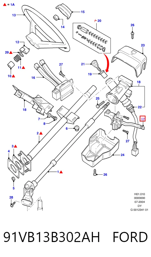 91VB13B302AH Ford Левый подрулевой переключатель