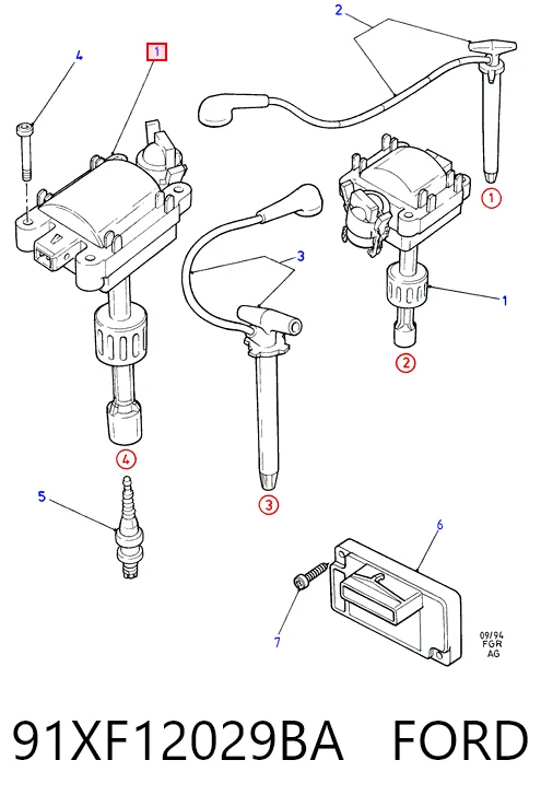 91XF12029BA Ford Катушка зажигания