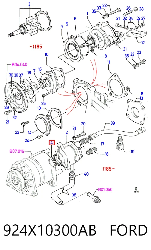 924X10300AB Ford Генератор автомобильный
