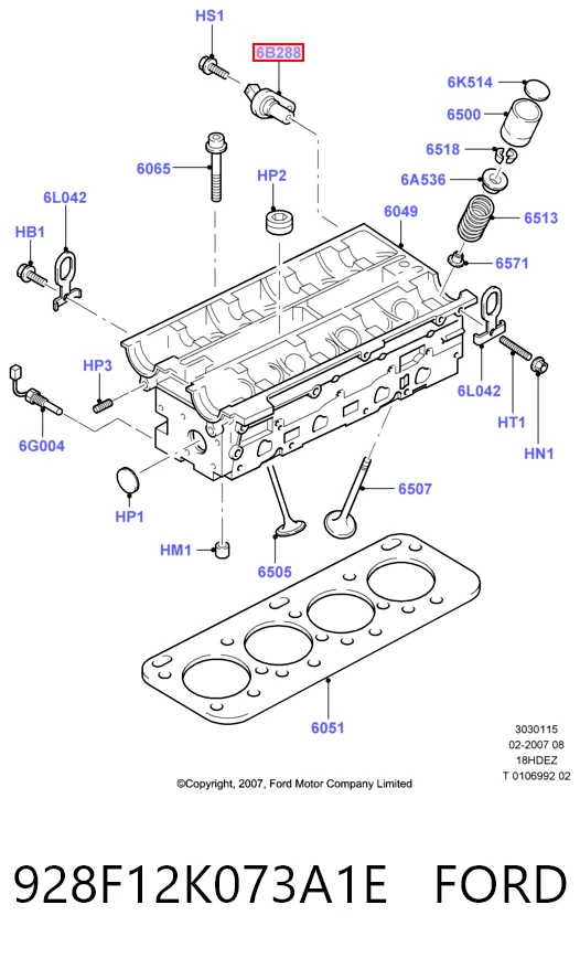 928F12K073A1E Ford Датчик распределительного вала