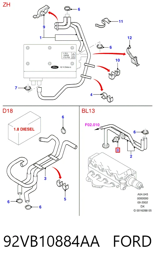 92VB10884AA Ford Термовыключатель