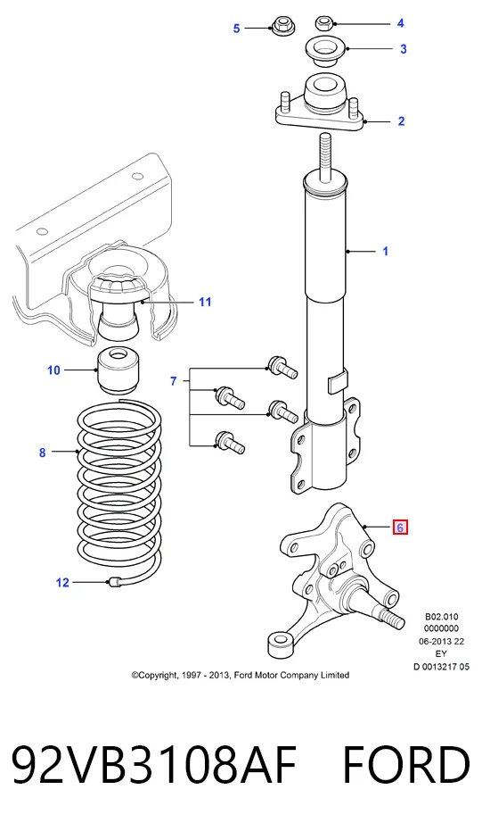 Цапфа (поворотный кулак) передний левый Hmpx HMP92VB3108AF цена, от 83.05 USD
