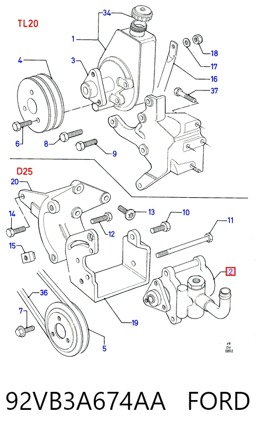 92VB3A674AA Ford ГУР руля