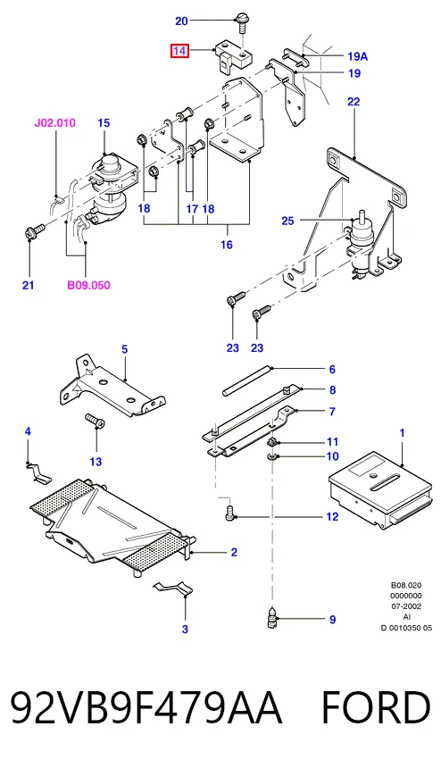 92VB9F479AA Ford Датчик давления воздуха